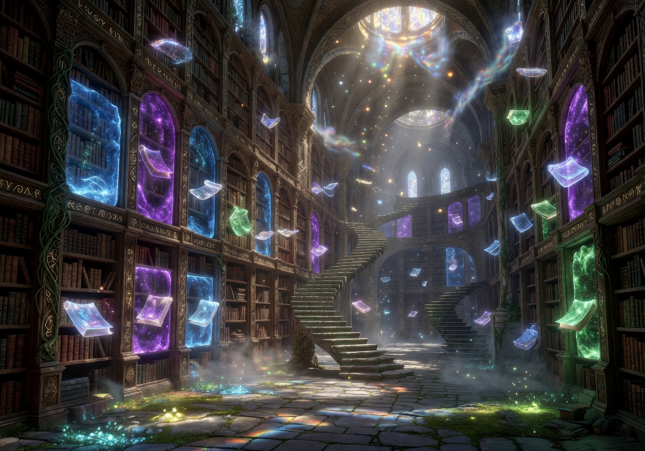 Magical Enchanted Library Concept Art